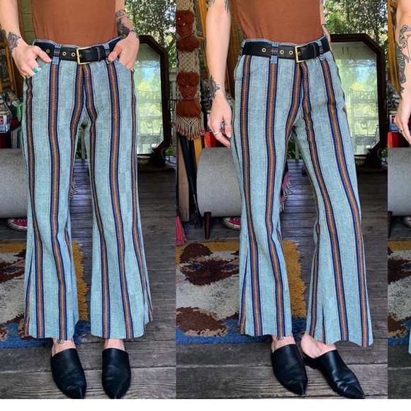Pants - 70’s Vintage tweed striped bellbottomsflares boho